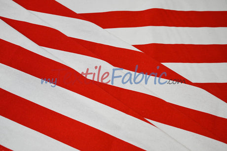 10 Oz 100% Cotton Canvas 2" Stripe | Outdoor Fabric | 60" Wide | Multiple Colors |