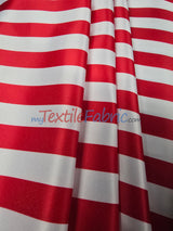 1" Stripe Satin Print | Dull Satin Print | 58/60" Wide | Stripe Satin Print Fabric | 3 Colors |