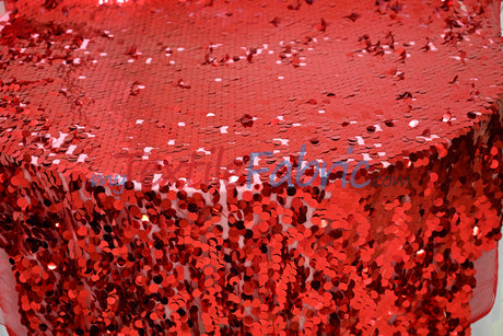 Fish Scale Paillette Sequins Fabric | 9mm Sequins Fabric | 52" Wide | Multiple Colors |