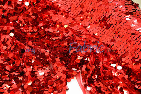 Fish Scale Paillette Sequins Fabric | 9mm Sequins Fabric | 52" Wide | Multiple Colors |