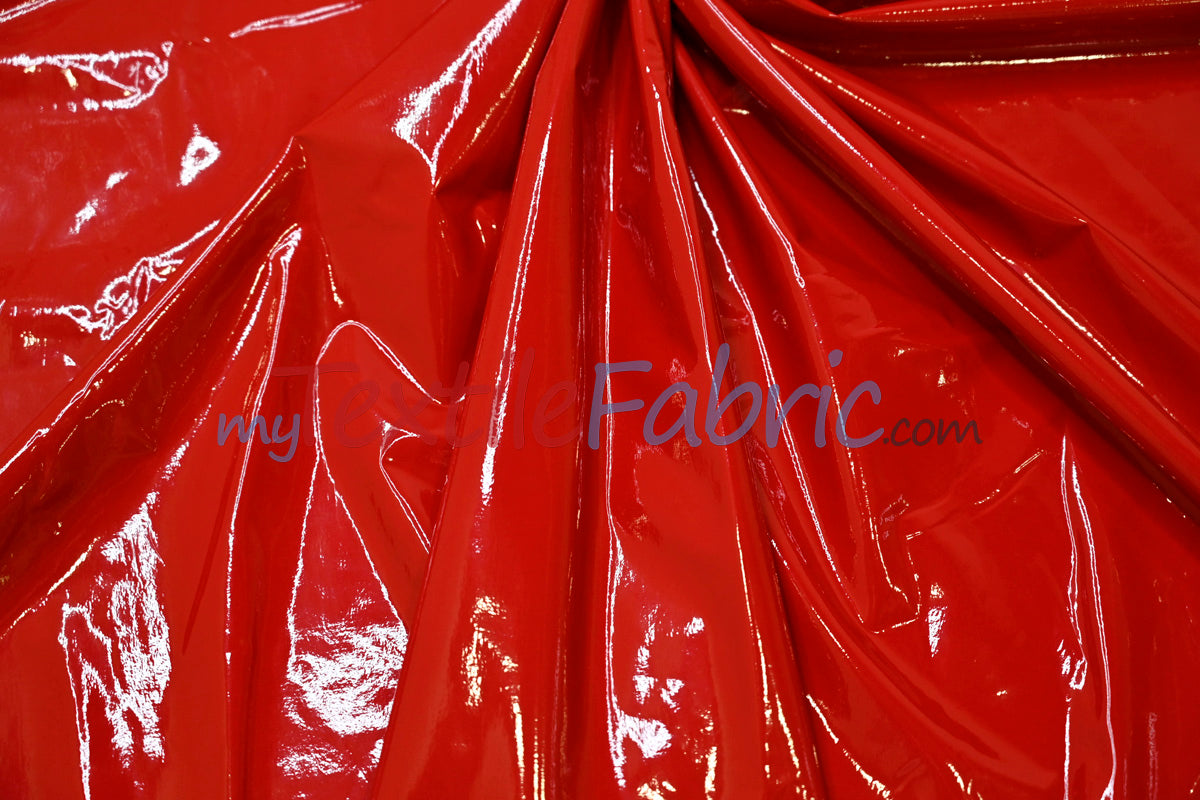 Shiny Stretch Patent Vinyl Fabric | 94% Polyester, 6% Spandex | 60" Wide | Glossy & Flexible Material for Fashion and Crafts