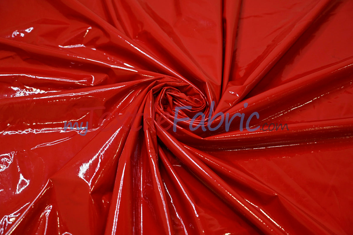 Shiny Stretch Patent Vinyl Fabric | 94% Polyester, 6% Spandex | 60" Wide | Glossy & Flexible Material for Fashion and Crafts