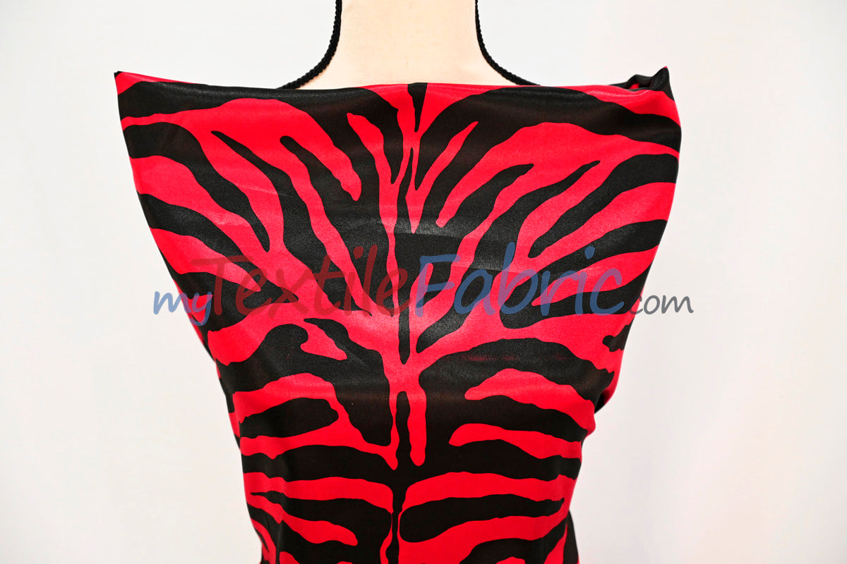 Animal Zebra Satin Fabric | Soft Satin Zebra Charmeuse Fabric | 60" Wide | Multiple Colors |