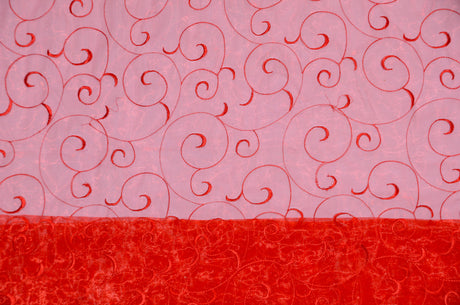 Swirl Organza Fabric | Embroidered Swirl Sheer | 54" Wide | Multiple Colors |
