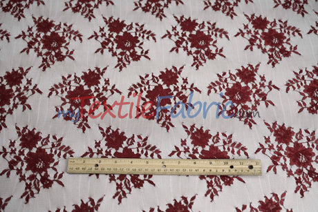 Chantilly Lace Fabric | 52” Wide | Elegant Floral Lace for Bridal & Formalwear