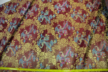 Load image into Gallery viewer, New Oriental Dragon Brocade | Chinese Oriental Dragon Brocade | 45&quot; Wide | Chinese Brocade Fabric | Fabric mytextilefabric Yards Burgundy 