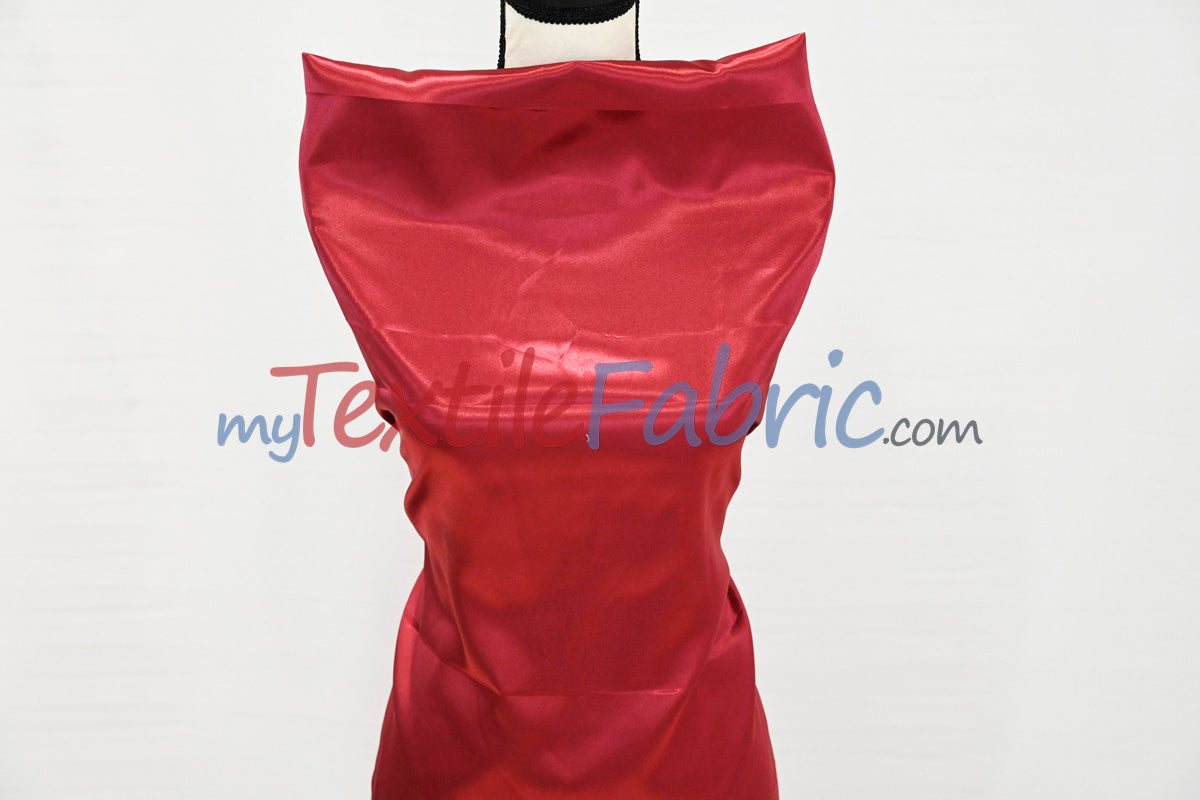 Stretch Charmeuse Satin Fabric | Soft Silky Satin Fabric | 96% Polyester 4% Spandex | Multiple Colors | Yards & Bolts