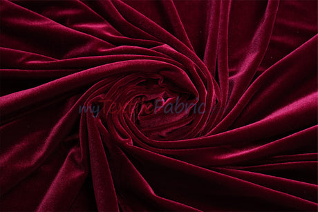 Soft and Plush Stretch Velvet Fabric | Stretch Velvet Spandex | 58" Wide | Spandex Velour for Apparel, Costume, Cosplay, Drapes |