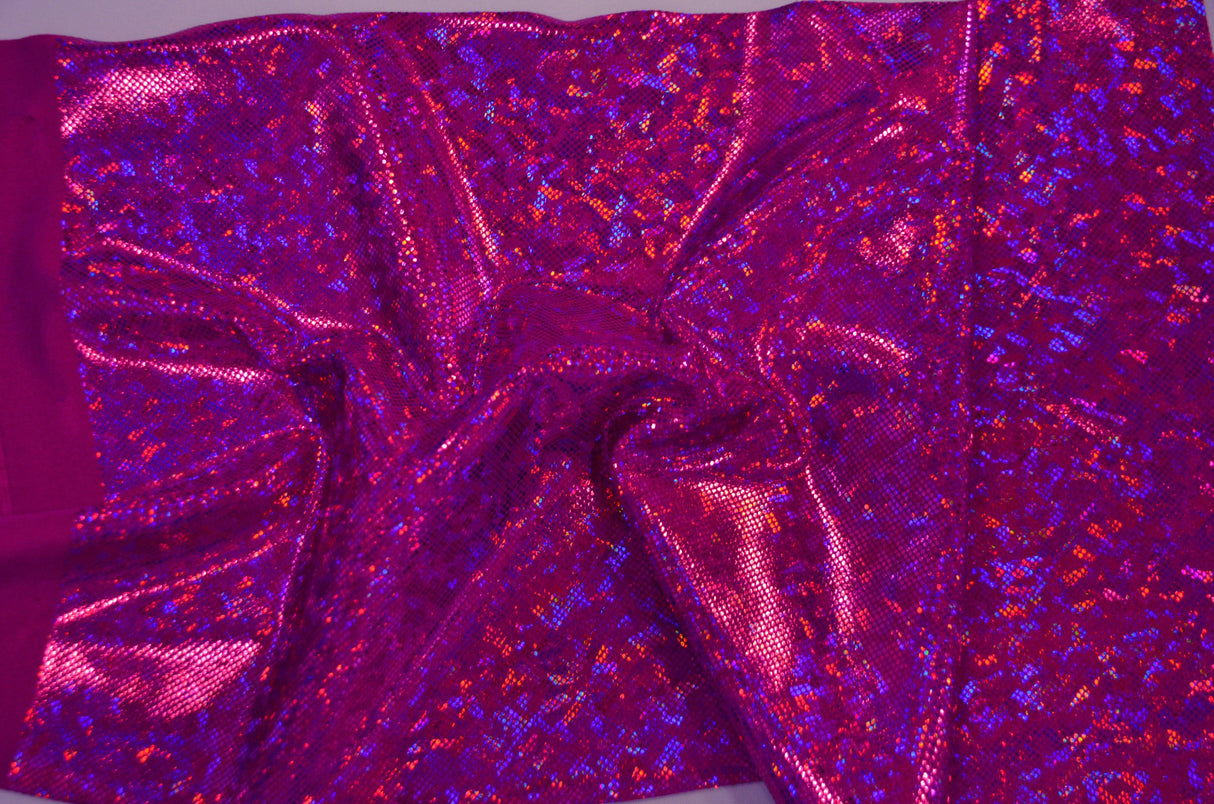 4 Way Stretch Dancewear Fabric | Shattered Hologram Spandex | 58/60" Wide | Multiple Colors |