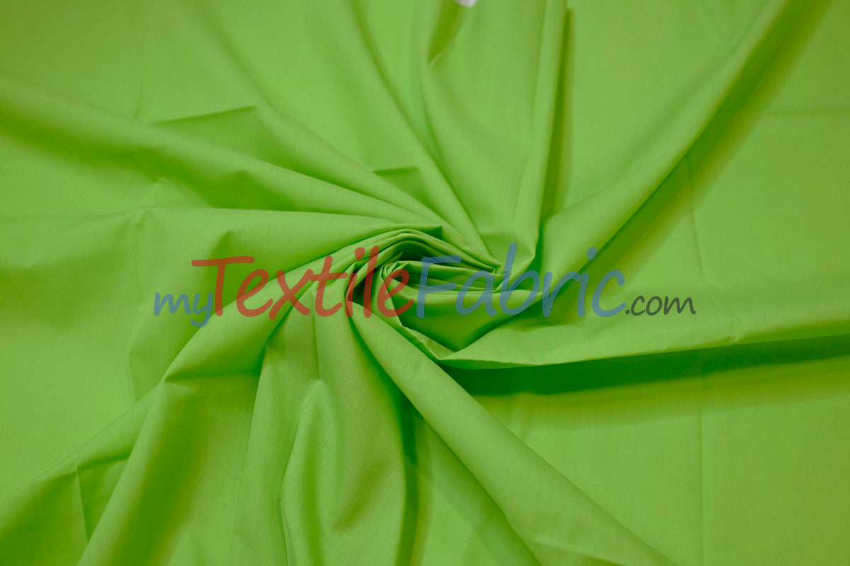 Polyester Cotton Broadcloth Fabric | 60" Wide | Solid Colors | Continuous Yards | Multiple Colors |