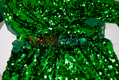 Fish Scale Paillette Sequins Fabric | 9mm Sequins Fabric | 52" Wide | Multiple Colors |