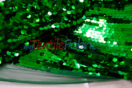 Fish Scale Paillette Sequins Fabric | 9mm Sequins Fabric | 52" Wide | Multiple Colors |