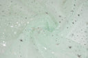 Shooting Star Foil Organza Fabric| 60" Wide | Sheer Organza with Foil Silver Metallic Star | Decor, Overlays, Accents, Dresses, Apparel |