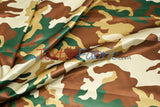 Army Camouflage Satin Print Fabric | Camo Charmeuse Satin | 60" Wide |