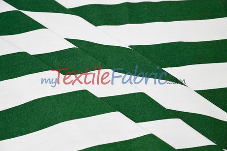 10 Oz 100% Cotton Canvas 2" Stripe | Outdoor Fabric | 60" Wide | Multiple Colors |