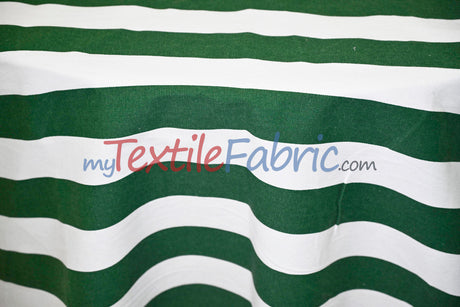 10 Oz 100% Cotton Canvas 2" Stripe | Outdoor Fabric | 60" Wide | Multiple Colors |