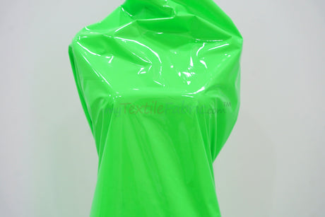 Shiny Stretch Patent Vinyl Fabric | 94% Polyester, 6% Spandex | 55" Wide | Glossy & Flexible Material for Fashion and Crafts