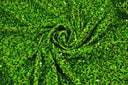 0736 NEON GREEN SEQUINS STRETCH VELVET