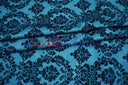 Damask Flocking Taffeta | Flocking Velvet Damask on Taffeta Fabric | 60" Wide | Curtains, Apparel, Cosplay, Costume, Decor |