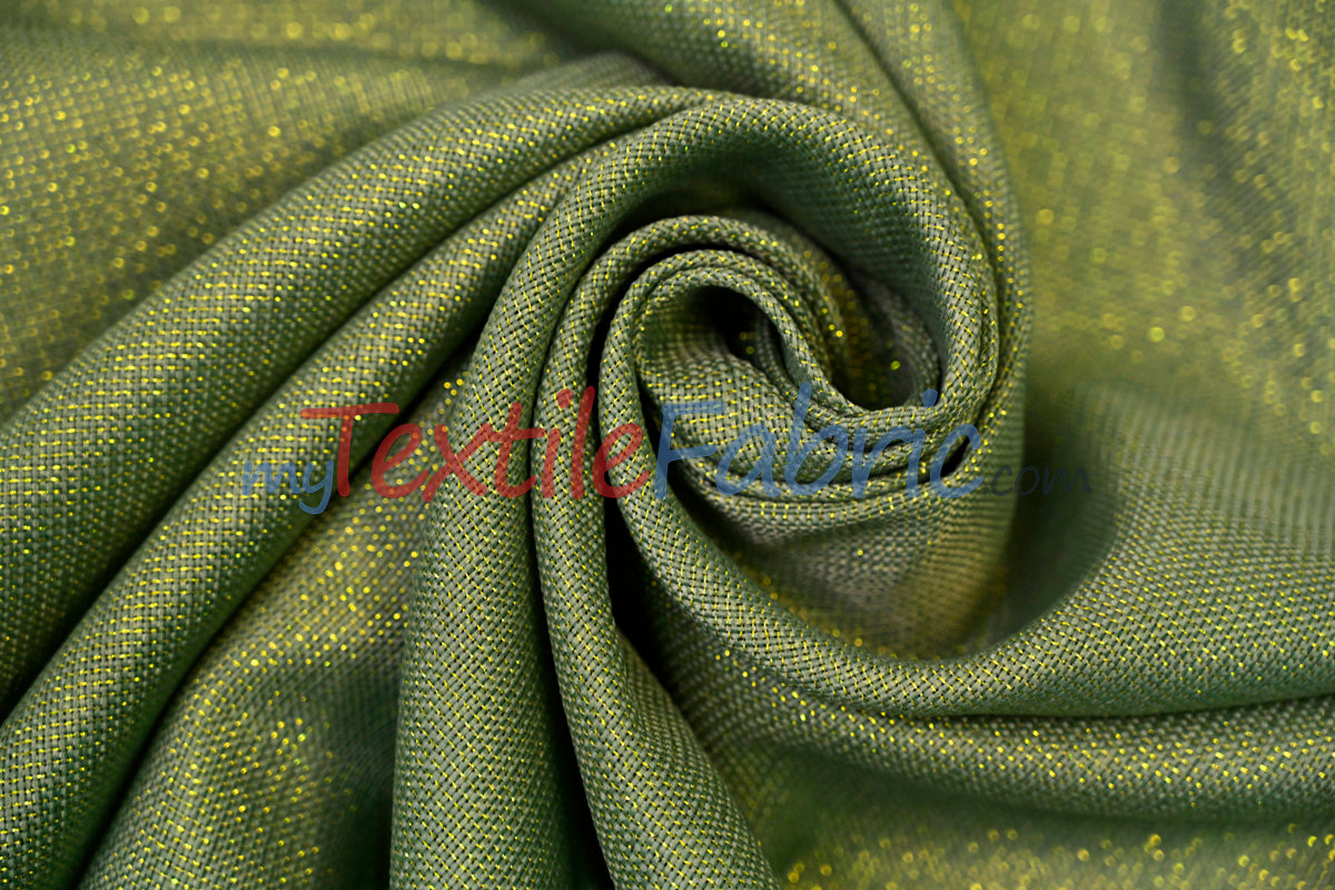 Metallic Vintage Linen Fabric | Imitation Burlap with Metallic Foil | 60" Wide | Washable Burlap Fabric for Decor |