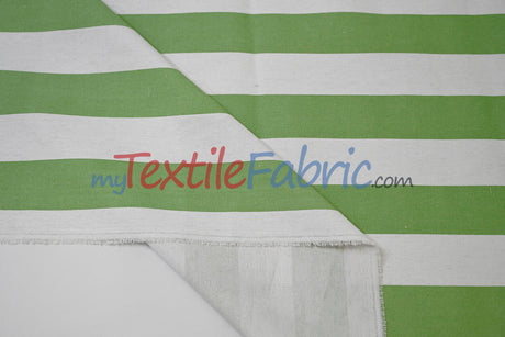 10 Oz 100% Cotton Canvas 2" Stripe | Outdoor Fabric | 60" Wide | Multiple Colors |