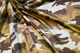 Army Camouflage Satin Print Fabric | Camo Charmeuse Satin | 60" Wide |
