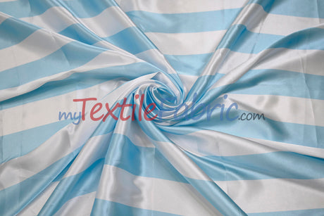 2" Stripe Satin Fabric | Soft Satin Stripe Charmeuse Fabric | 60" Wide | Multiple Colors |