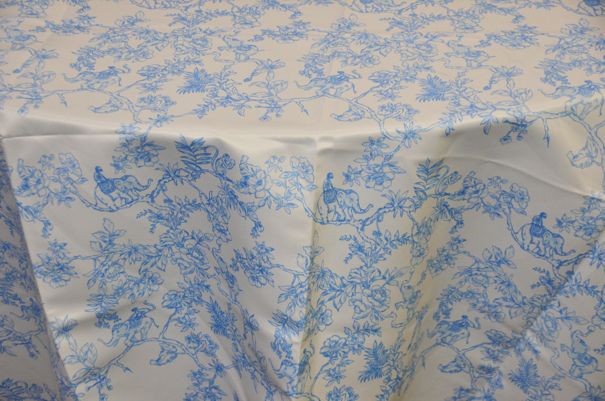 Ben Toile Satin Print | Dull Satin Print | 58/60" Wide | 4 Colors | French Toile Fabric