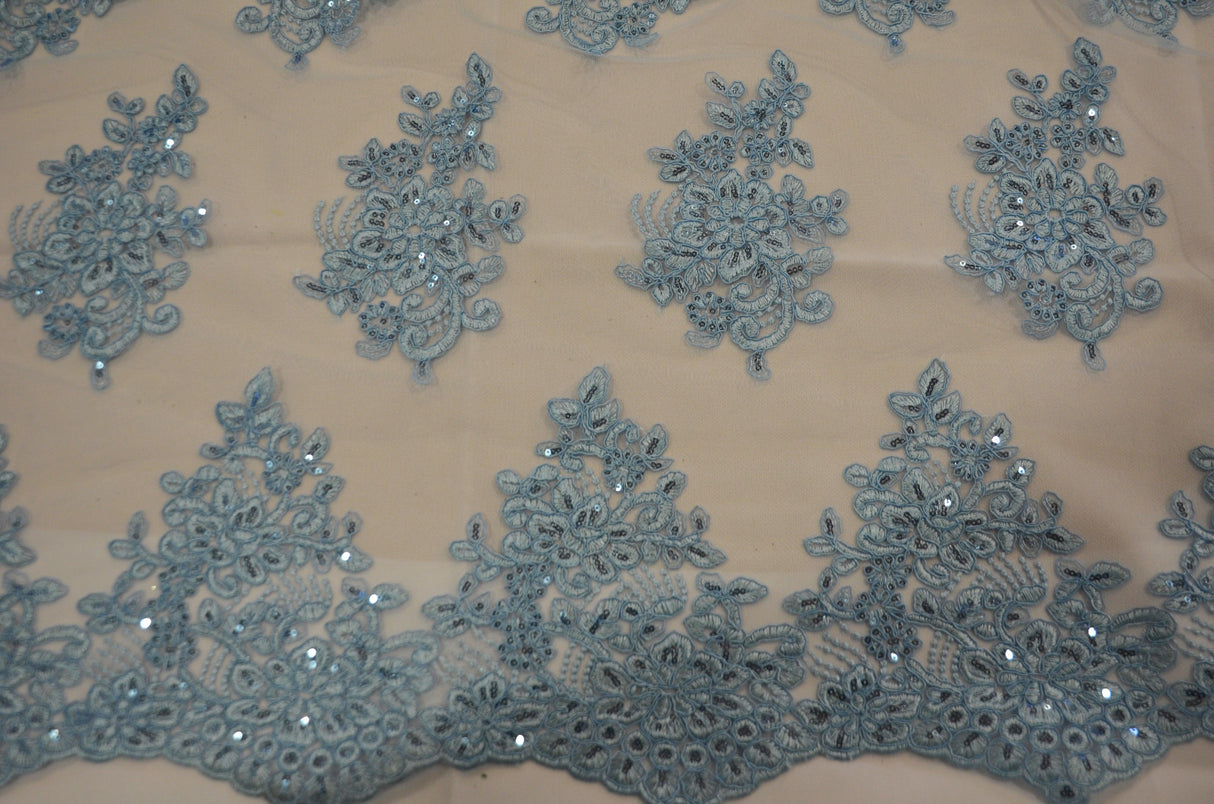 Camilla Embroidery Fabric | Bridal Lace Design YX 1098 | 52" Wide |