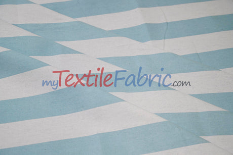 10 Oz 100% Cotton Canvas 2" Stripe | Outdoor Fabric | 60" Wide | Multiple Colors |