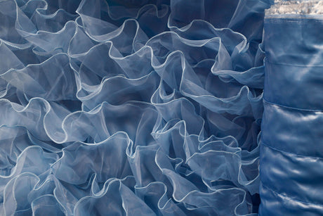 Organza Ruffled Taffeta Fabric | Layered Ruffle Taffeta Fabric | 57" Wide | Multiple Colors |