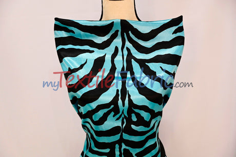 Animal Zebra Satin Fabric | Soft Satin Zebra Charmeuse Fabric | 60" Wide | Multiple Colors |