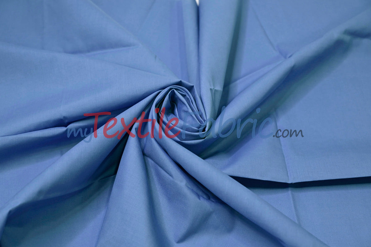 Polyester Cotton Broadcloth Fabric | 60" Wide | Solid Colors | Continuous Yards | Multiple Colors |