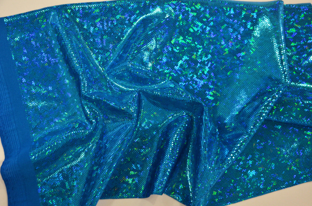 4 Way Stretch Dancewear Fabric | Shattered Hologram Spandex | 58/60" Wide | Multiple Colors |