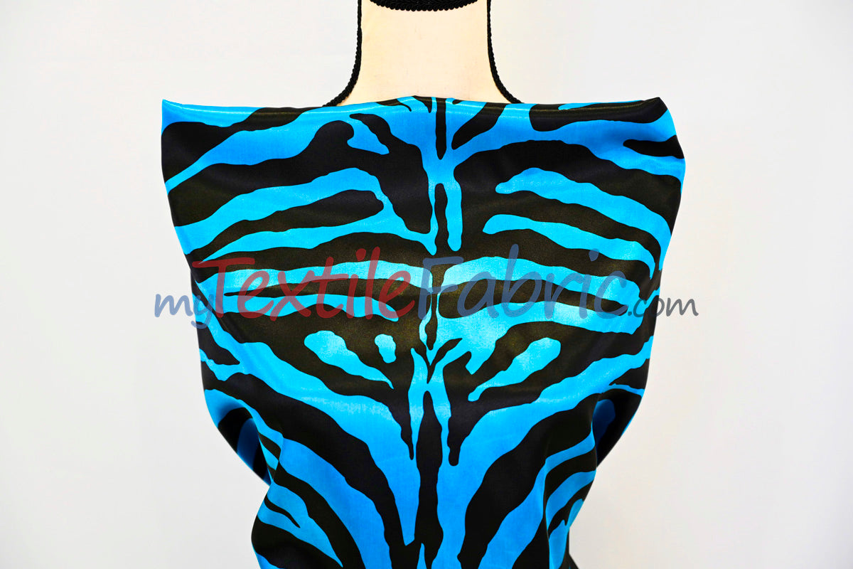 Animal Zebra Satin Fabric | Soft Satin Zebra Charmeuse Fabric | 60" Wide | Multiple Colors |