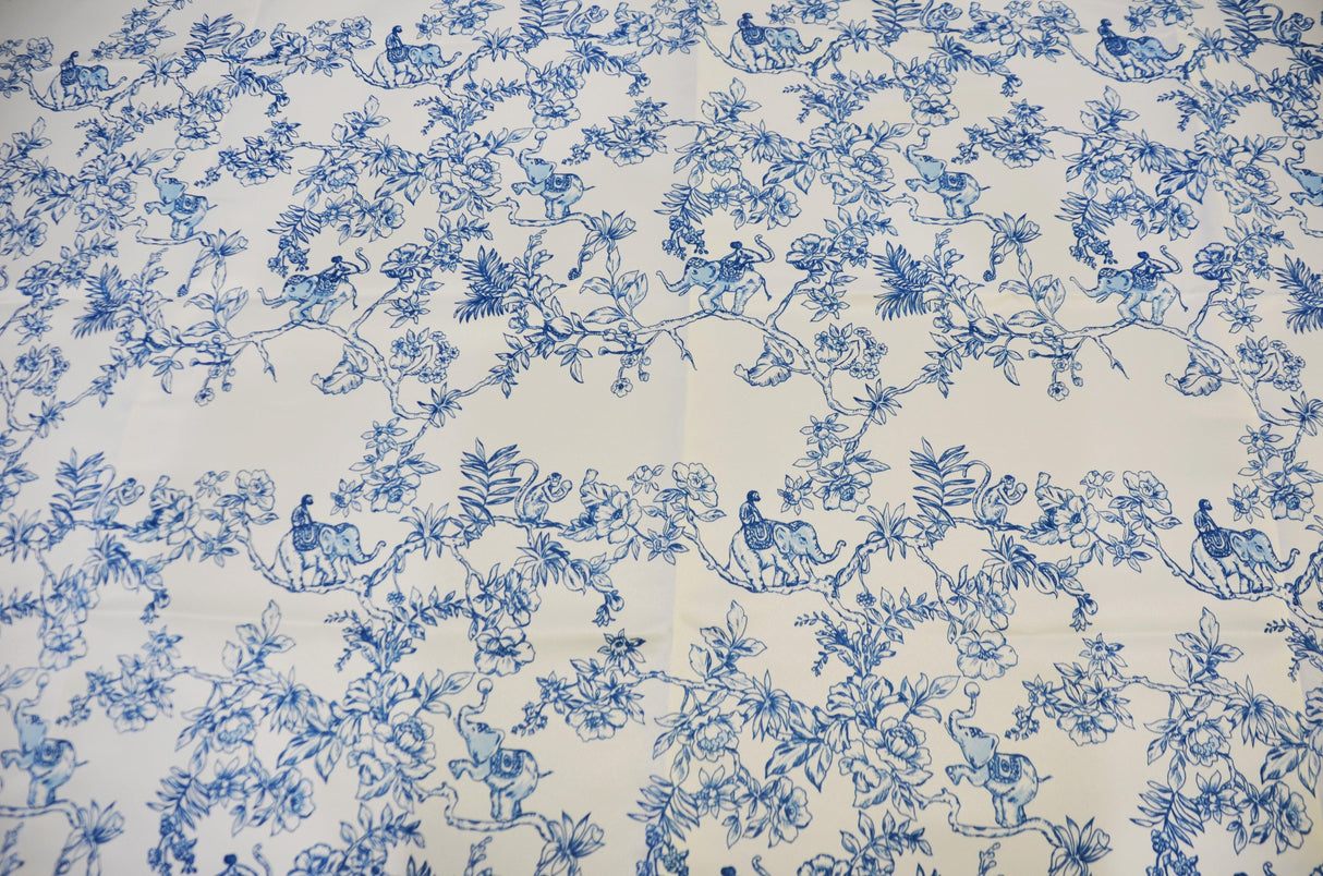 Ben Toile Satin Print | Dull Satin Print | 58/60" Wide | 4 Colors | French Toile Fabric