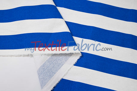 10 Oz 100% Cotton Canvas 2" Stripe | Outdoor Fabric | 60" Wide | Multiple Colors |