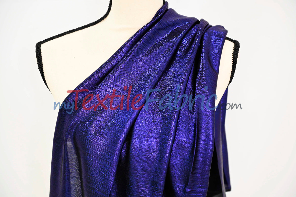Metallic Stretch Slinky Fabric by the Yard | 58” Wide | 2 Way Stretch | Multiple Colors