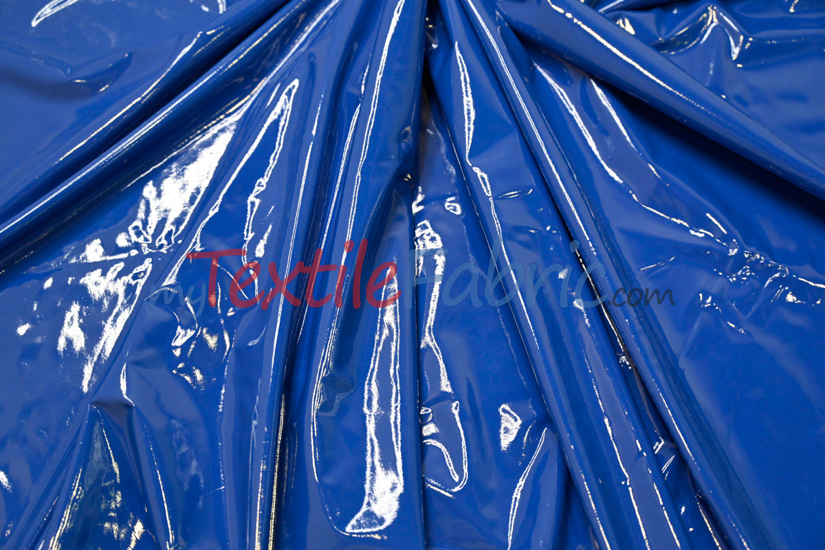 Shiny Stretch Patent Vinyl Fabric | 94% Polyester, 6% Spandex | 60" Wide | Glossy & Flexible Material for Fashion and Crafts