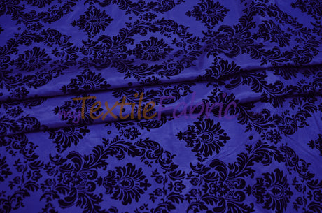 Damask Flocking Taffeta | Flocking Velvet Damask on Taffeta Fabric | 60" Wide | Curtains, Apparel, Cosplay, Costume, Decor |