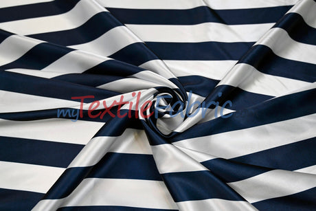 2" Stripe Satin Fabric | Soft Satin Stripe Charmeuse Fabric | 60" Wide | Multiple Colors |