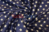 American Star Satin | American Flag in Red, Navy, and Blue Satin | Sold by the Yard x 60" Wide | Charmeuse Satin American Flag Print