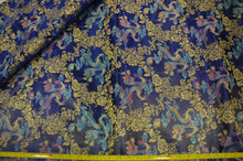 Load image into Gallery viewer, New Oriental Dragon Brocade | Chinese Oriental Dragon Brocade | 45&quot; Wide | Chinese Brocade Fabric | Fabric mytextilefabric Yards Navy Blue 