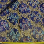 Load image into Gallery viewer, New Oriental Dragon Brocade | Chinese Oriental Dragon Brocade | 45&quot; Wide | Chinese Brocade Fabric | Fabric mytextilefabric Yards Navy Blue 
