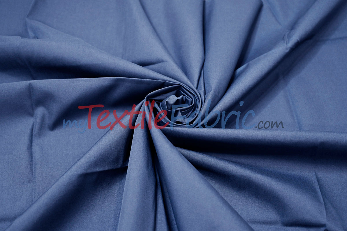 Polyester Cotton Broadcloth Fabric | 60" Wide | Solid Colors | Continuous Yards | Multiple Colors |