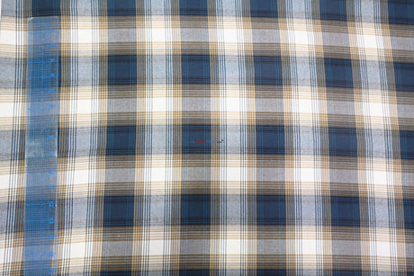 Denim Kilt Fabric | 60" Wide | Denim Tartan Fabric | Soft Poly Rayon Kilt | Decor, Napkins, Scarves, Costumes, Blanket, Kilt |