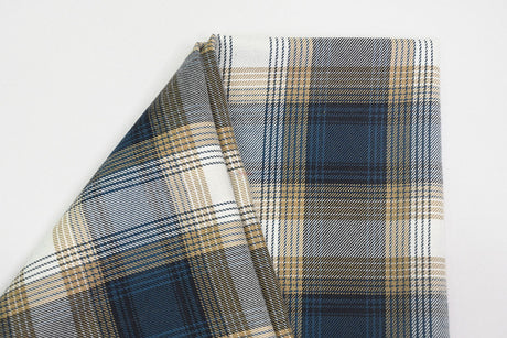 Denim Kilt Fabric | 60" Wide | Denim Tartan Fabric | Soft Poly Rayon Kilt | Decor, Napkins, Scarves, Costumes, Blanket, Kilt |