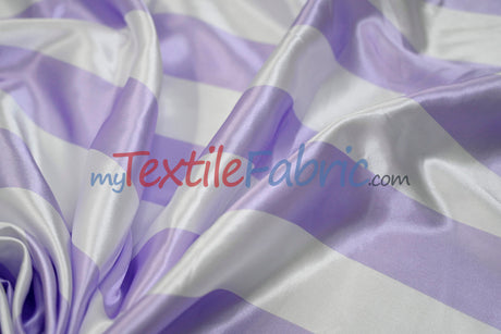2" Stripe Satin Fabric | Soft Satin Stripe Charmeuse Fabric | 60" Wide | Multiple Colors |