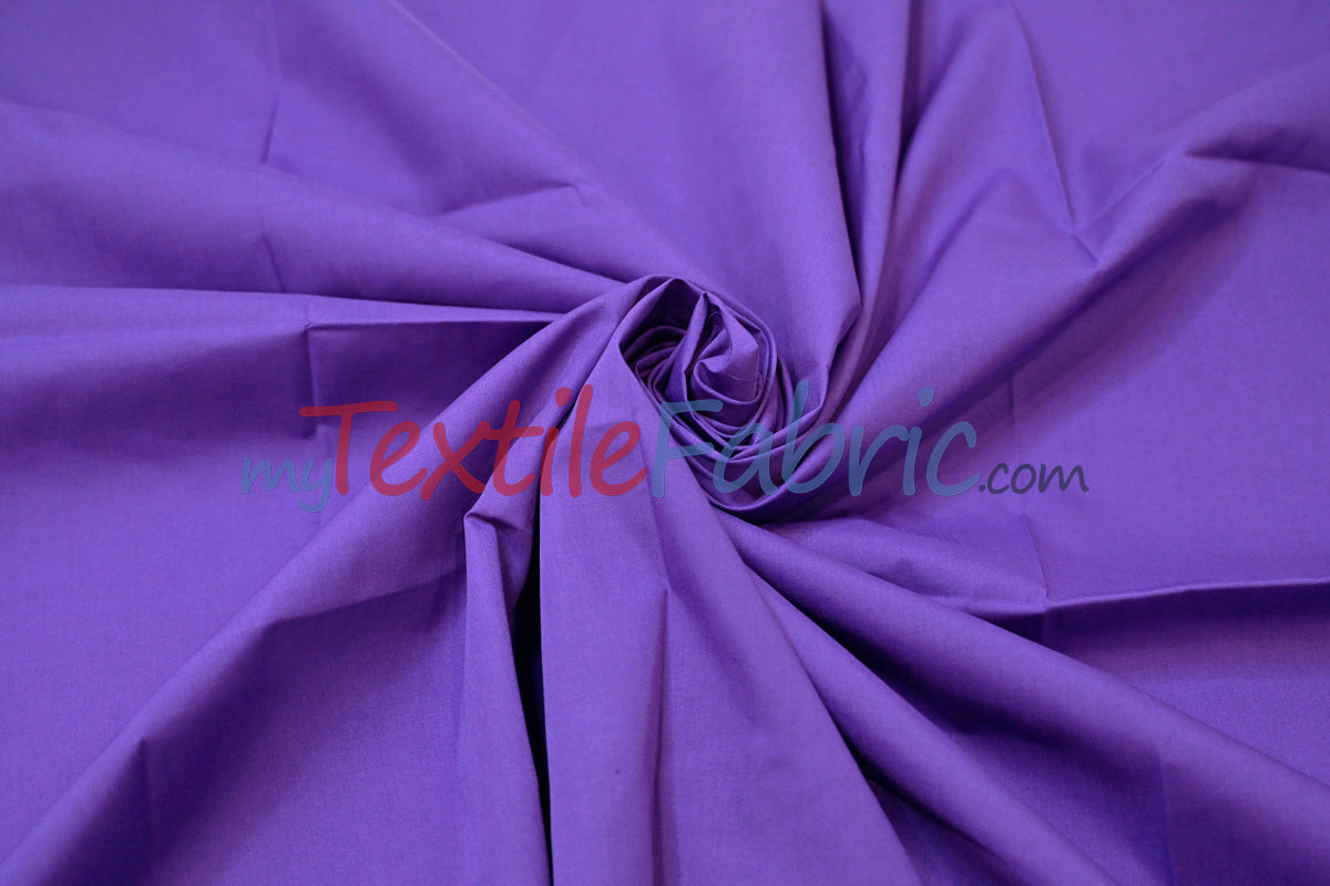 Polyester Cotton Broadcloth Fabric | 60" Wide | Solid Colors | Continuous Yards | Multiple Colors |