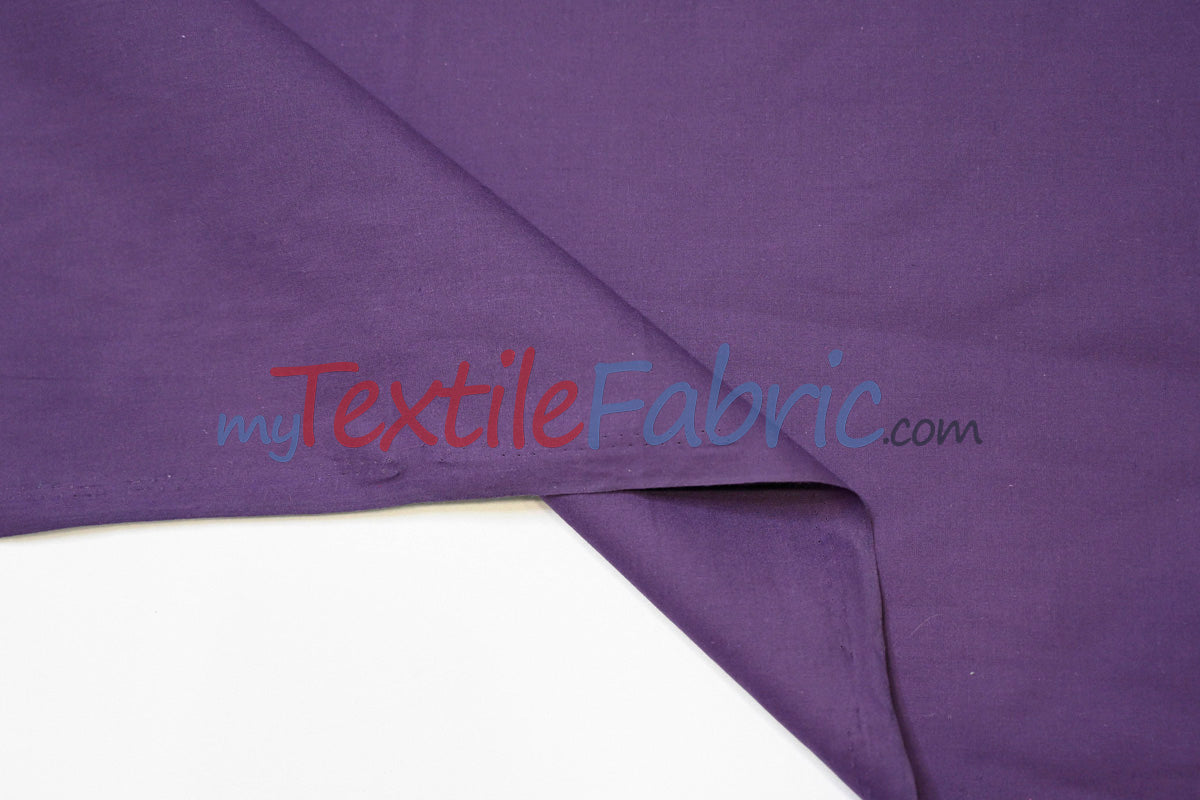 Polyester Cotton Broadcloth Fabric | 60" Wide | Solid Colors | Continuous Yards | Multiple Colors |